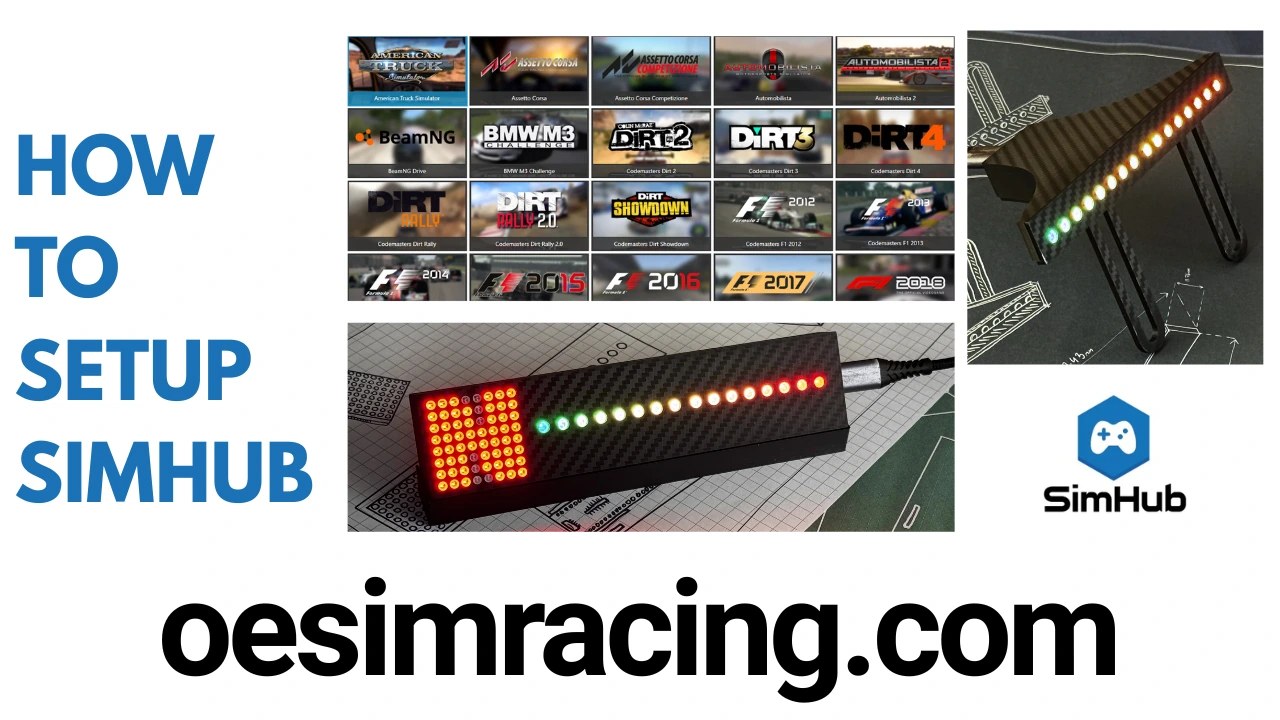 SimHub setup walkthrough — the rev lights running on a Fanatec wheel base